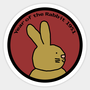 Year of the Rabbit 1951 Cute Sticker